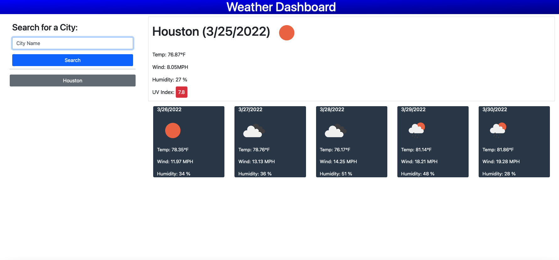 Weather Forecast Website.